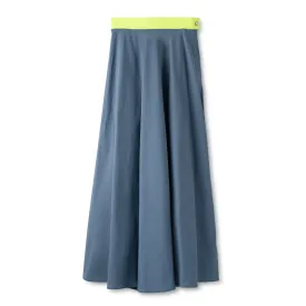 Signature Summer Color Block Circle Midi Skirt IN: Slate Blue