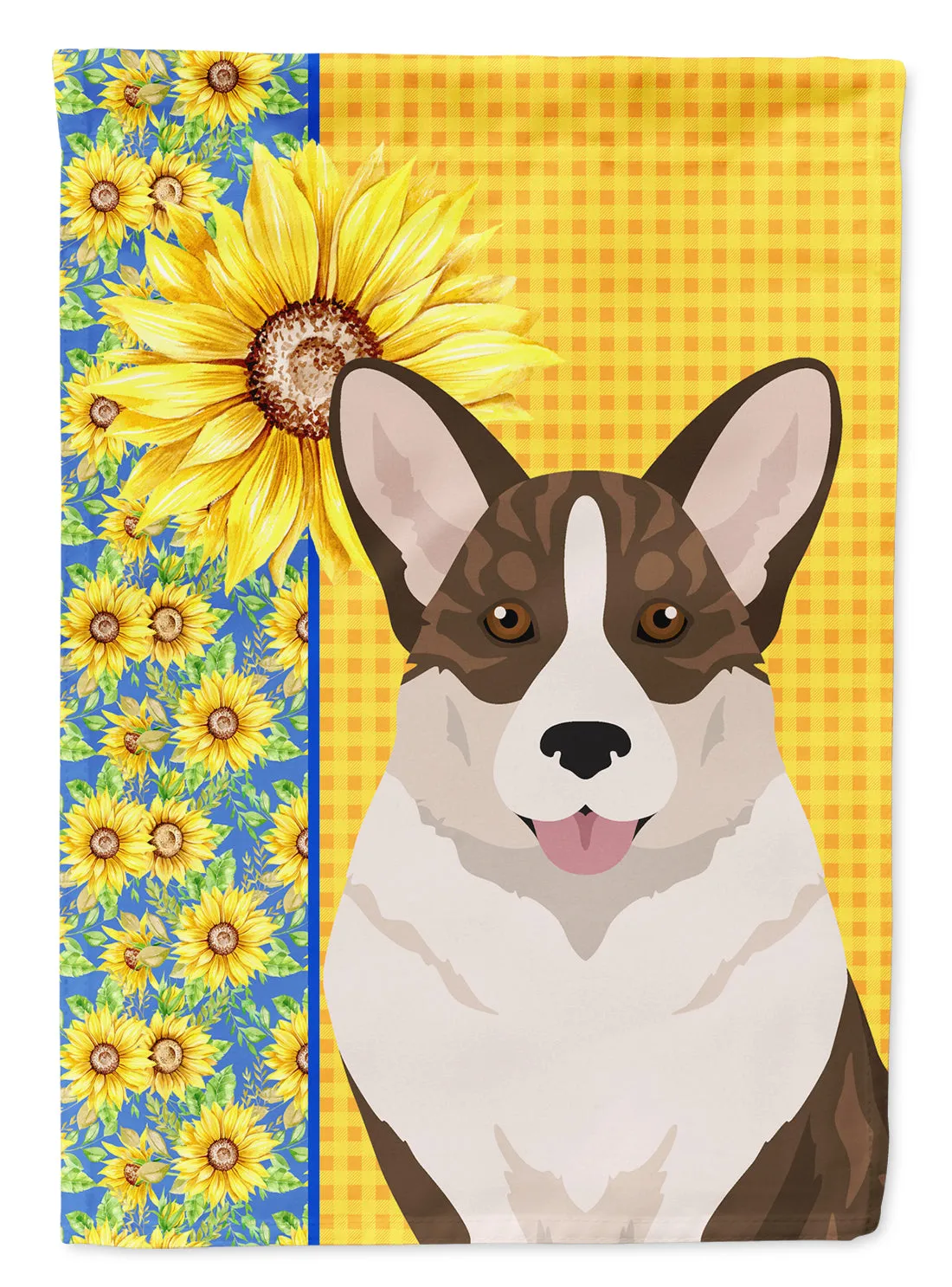 Summer Sunflowers Brindle Cardigan Corgi Flag Garden Size