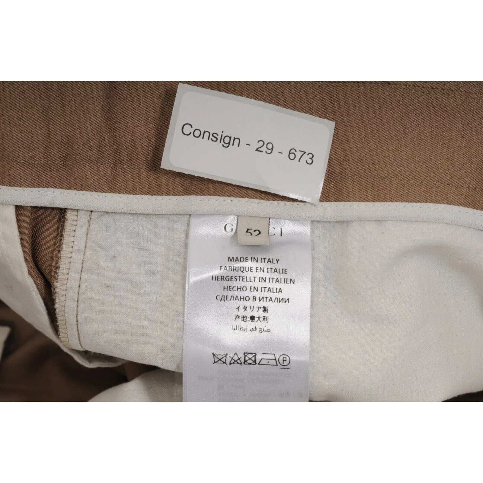 Trousers US L IT 52 Beige Khaki Chino Pants Red Green Web Stripe Slack