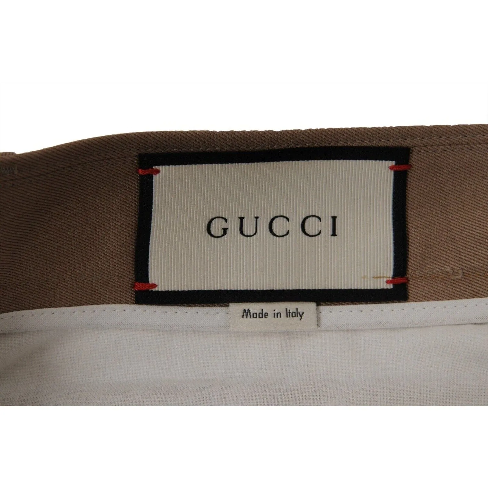 Trousers US L IT 52 Beige Khaki Chino Pants Red Green Web Stripe Slack