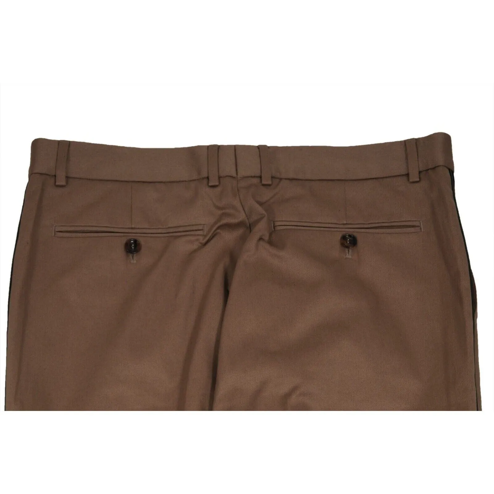 Trousers US L IT 52 Beige Khaki Chino Pants Red Green Web Stripe Slack