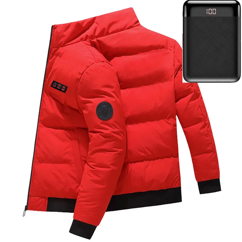 USB Heating Winter Jacket Outdoor Warm Windproof Cotton Padded | Brodtica.com