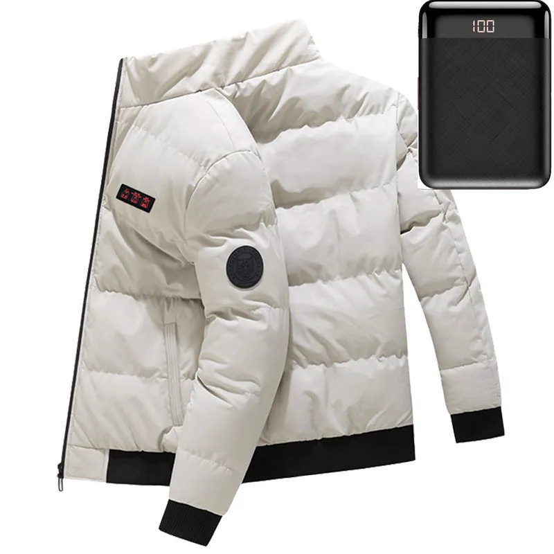 USB Heating Winter Jacket Outdoor Warm Windproof Cotton Padded | Brodtica.com