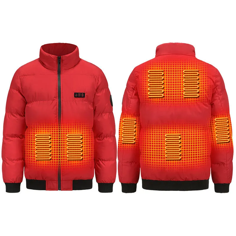 USB Heating Winter Jacket Outdoor Warm Windproof Cotton Padded | Brodtica.com