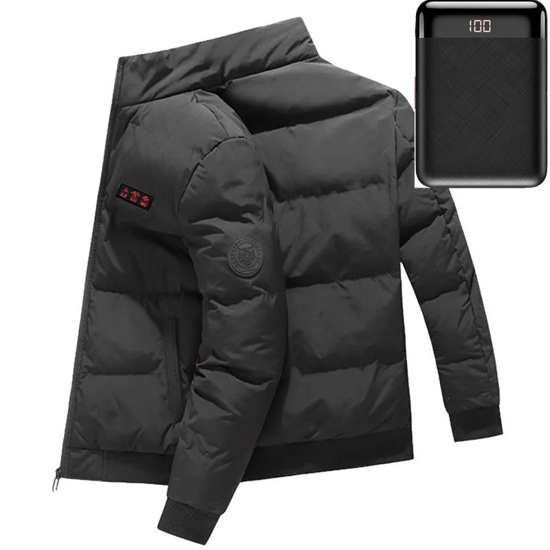 USB Heating Winter Jacket Outdoor Warm Windproof Cotton Padded | Brodtica.com