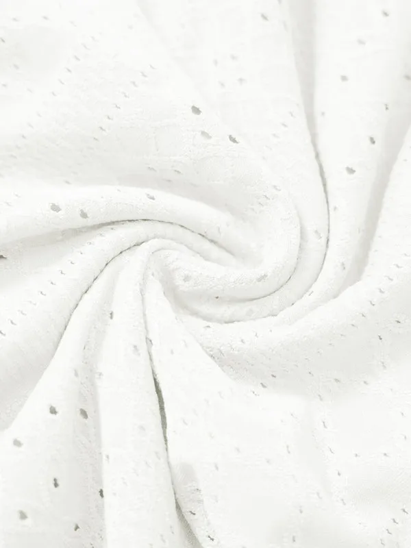 White casual A-line corset waist dress