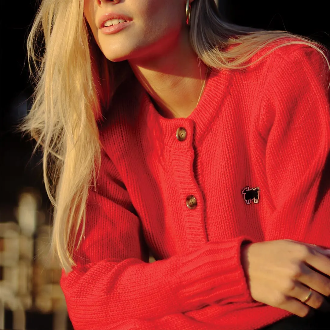 Women's Cashmere Sheep Cardigan Diana Red