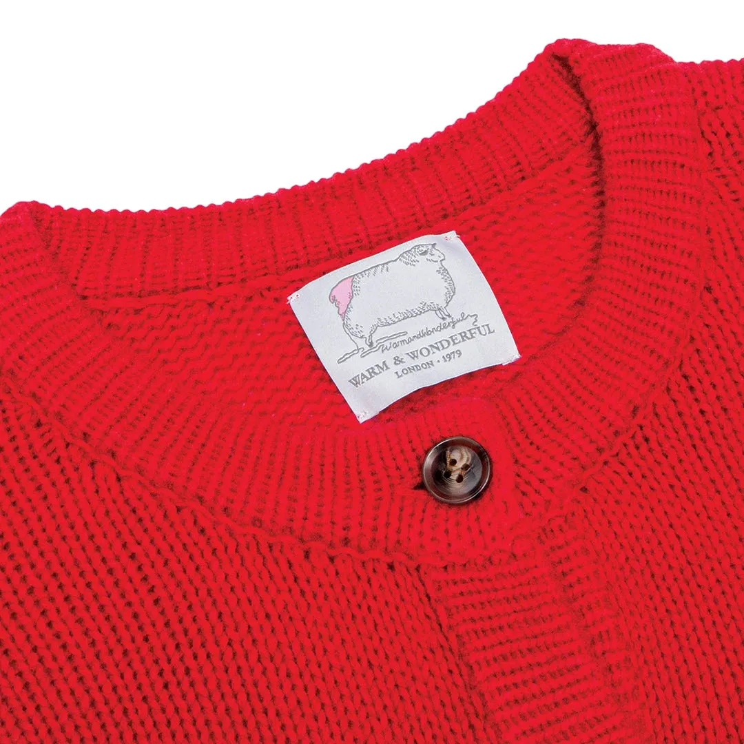 Women's Cashmere Sheep Cardigan Diana Red